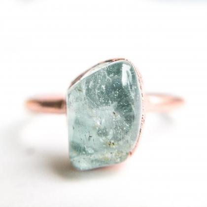 Raw Topaz Ring, Silver, Gold, Rose Gold, Or Copper..
