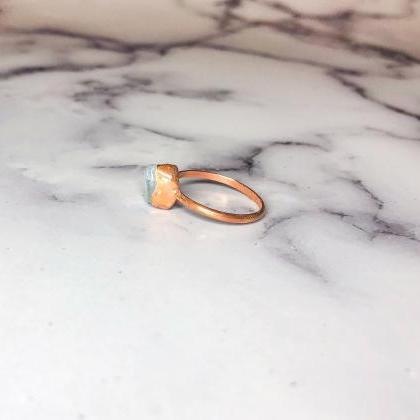 Raw Topaz Ring, Silver, Gold, Rose Gold, Or Copper..