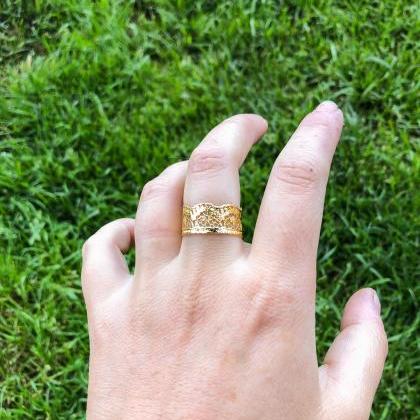 Lace Ring Band, Silver, Gold, Rose Gold, Or Copper