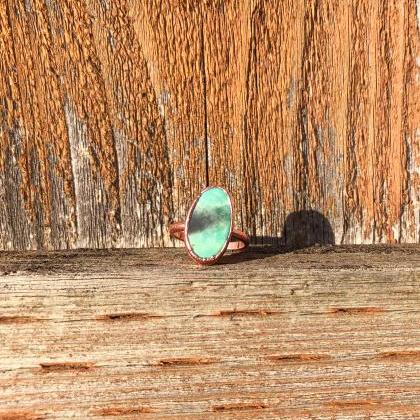 Turquoise Ring, Size 8.5, Silver, Gold, Rose Gold,..