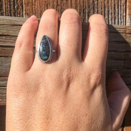 Solid Sterling Silver And Turquoise Ring, Size..