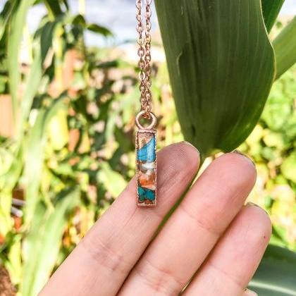 Mojave Turquoise And Spiny Oyster Bar Necklace