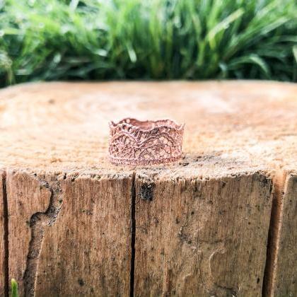 Lace Ring Band, Silver, Gold, Rose Gold