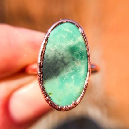Turquoise Ring, Size 8.5, Silver, Gold, Rose Gold..