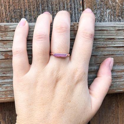 Raw Pink Tourmaline Ring, Rubellite..