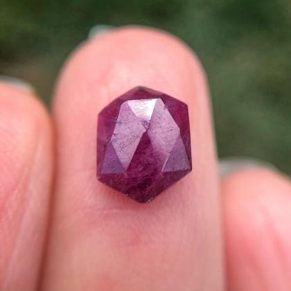 Elongated Hexagon Ruby Stone Available For Custom..