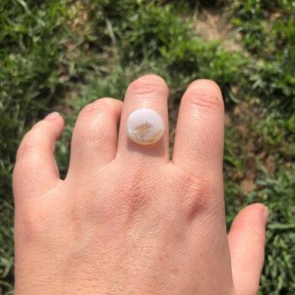 Dendritic Agate Custom Ring, Scenic Quartz Stone..
