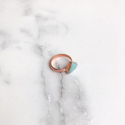 Raw Amazonite Ring, Silver, Gold, Rose Gold Rings