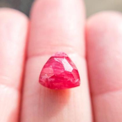 Enhanced Ruby Trillion Cut Stone Available For..