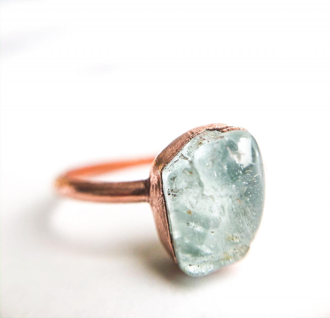 Raw Topaz Ring, Silver, Gold, Rose Gold, Or Copper Rings, December Birthstone Jewelry