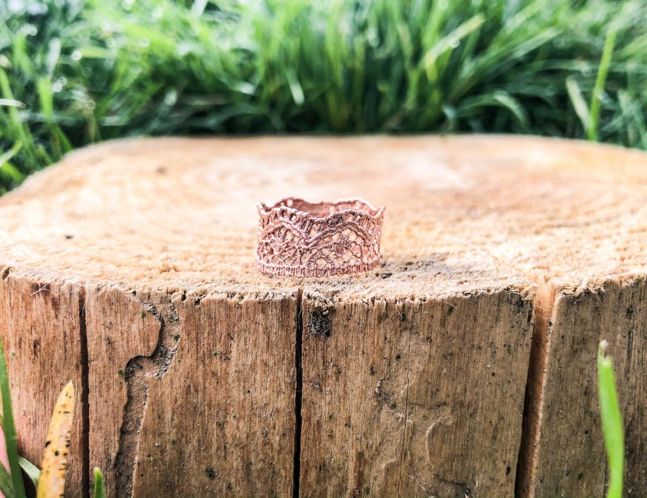 Lace Ring Band Silver Gold Rose Gold Or Copper on Luulla
