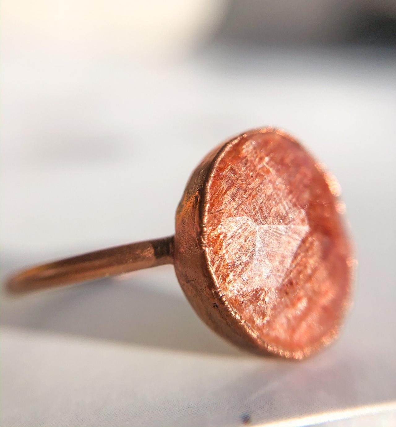 Sunstone Ring, Sunstone Jewelry, Silver, Gold, Rose Gold, Copper Ring