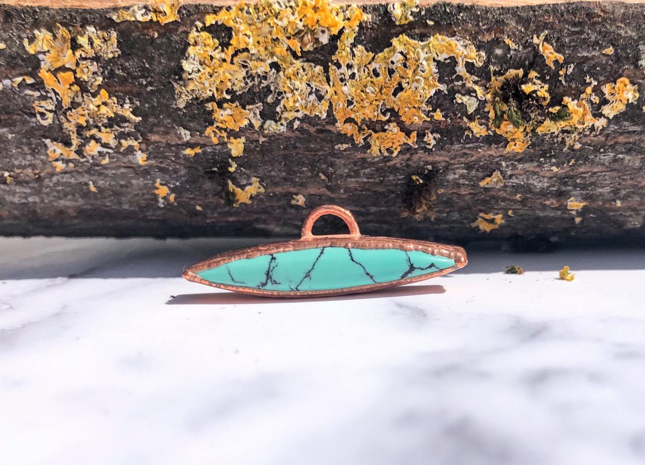Petite Cloud Mountain Turquoise Pendant, Silver, Gold, Rose Gold, Or Copper