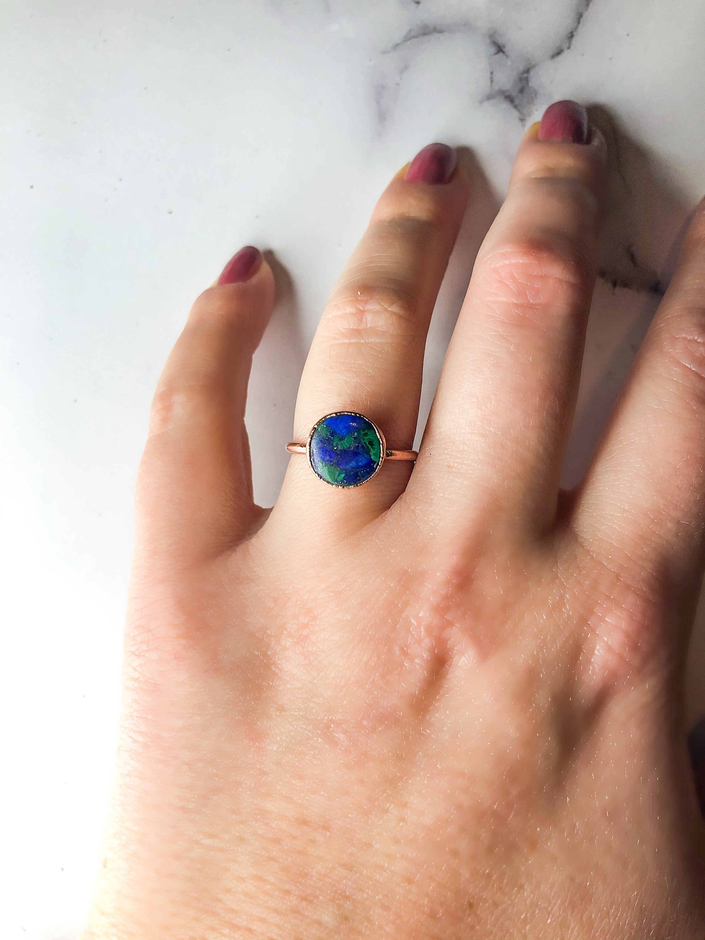 Azurite Rings, Blue And Green, Silver, Gold, Rose Gold Azurite Rings on ...